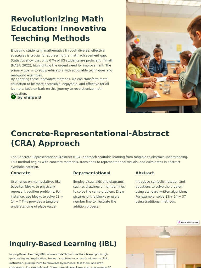 Innovative Strategies for Math Education | PDF | Mathematics | Project ...