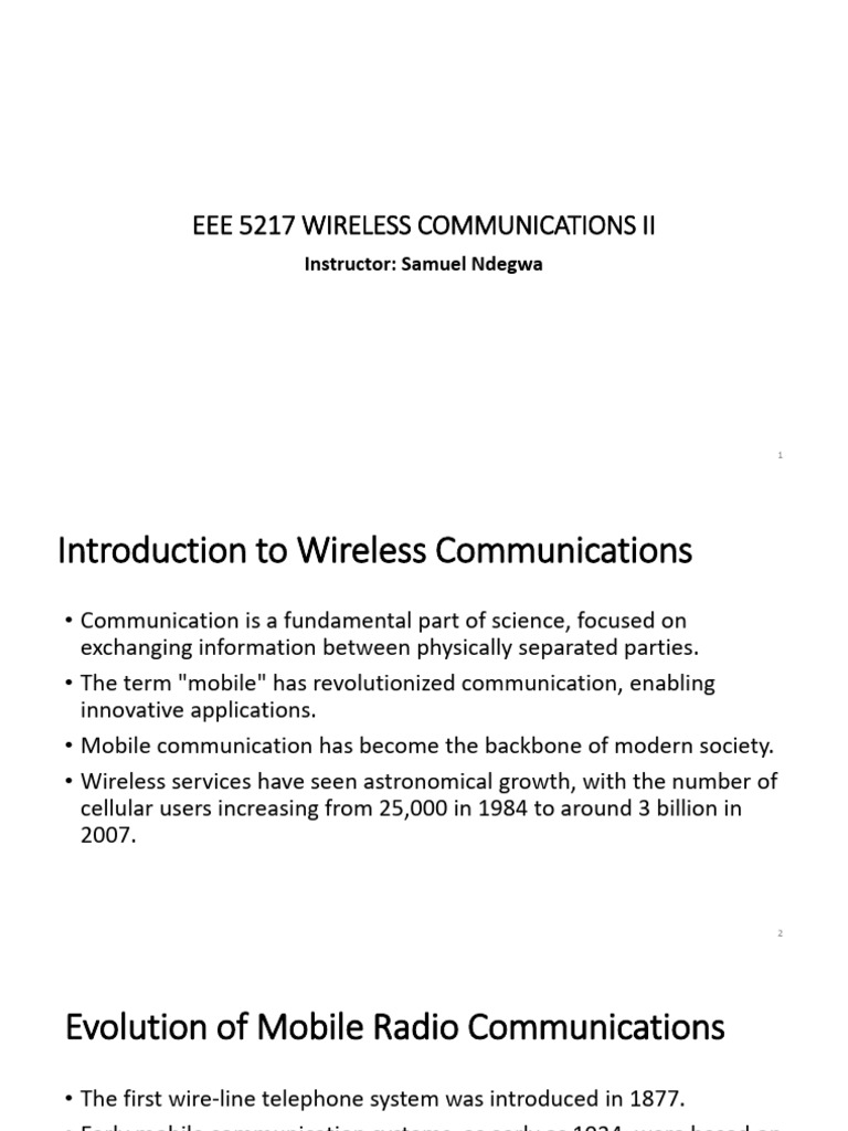 Evolution of Wireless Communications | PDF | Channel Access Method ...