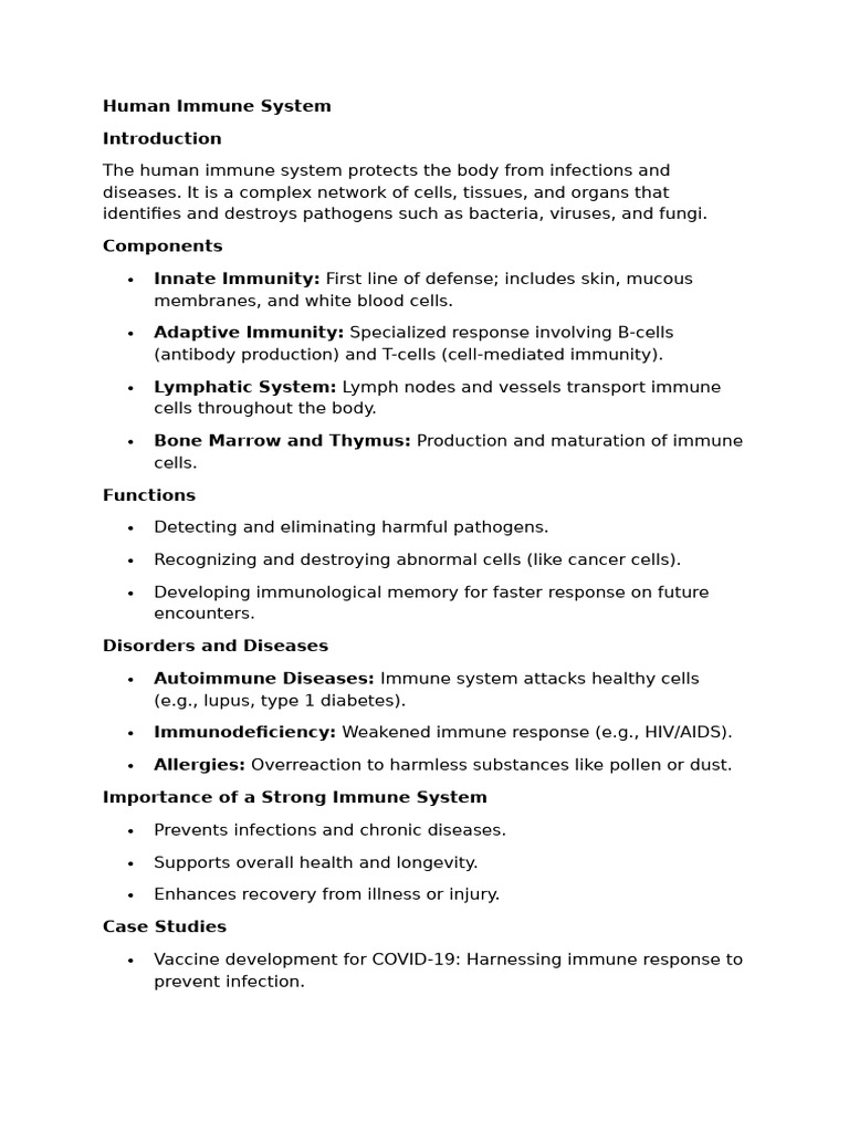 Overview of the Human Immune System | PDF | Immune System | Lymphatic ...
