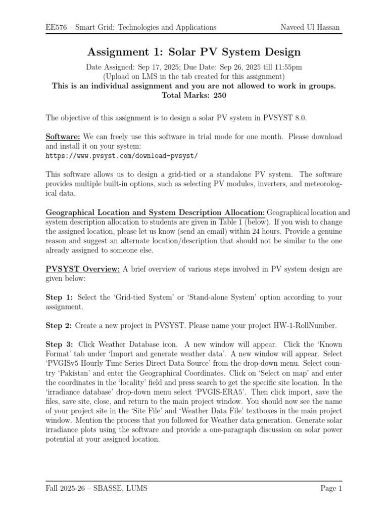 Solar PV System Design Assignment Guide | PDF | Photovoltaic System ...