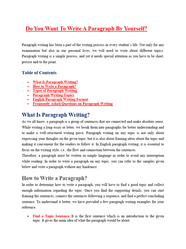 Types of Paragraph Writing Explained | PDF | Human Communication ...