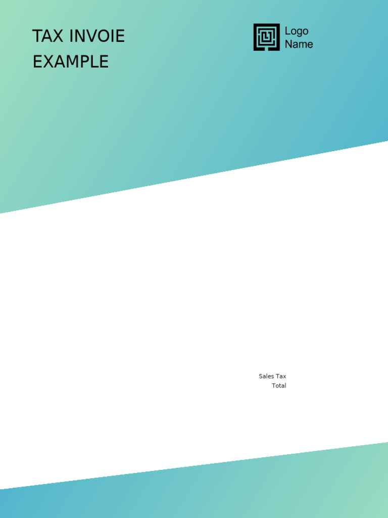 Tax Invoice Template Example | PDF