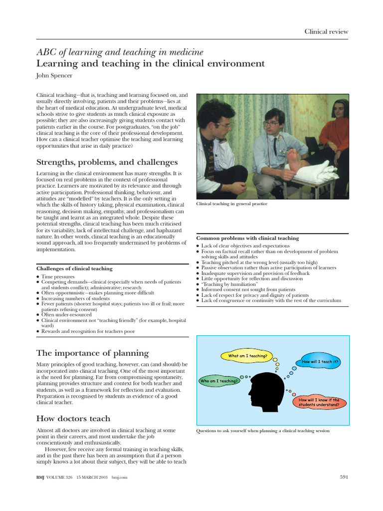Clinical Teaching in Medical Education | PDF | Knowledge | Learning