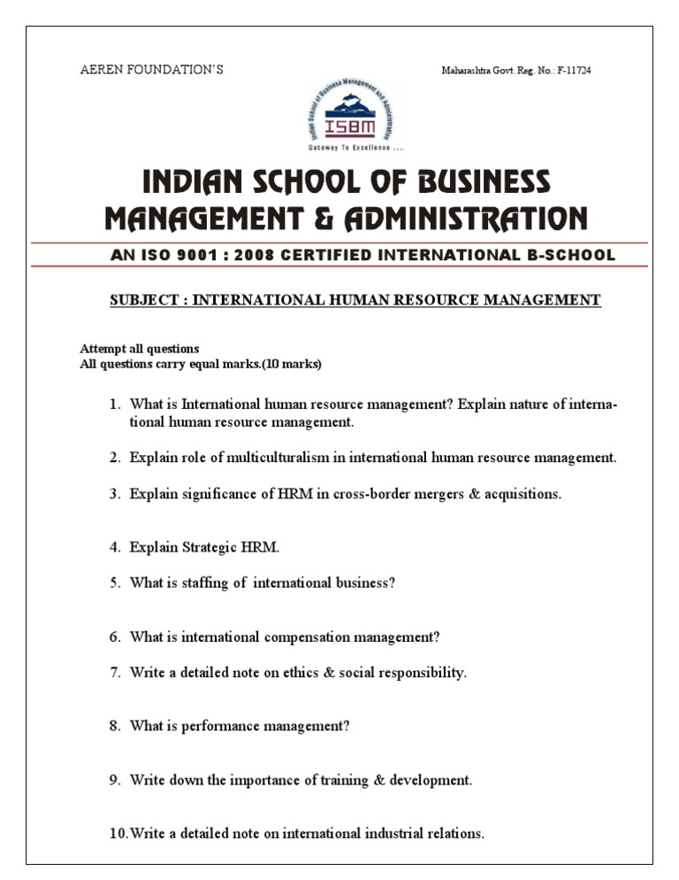 International Human Resource Management Guide | PDF