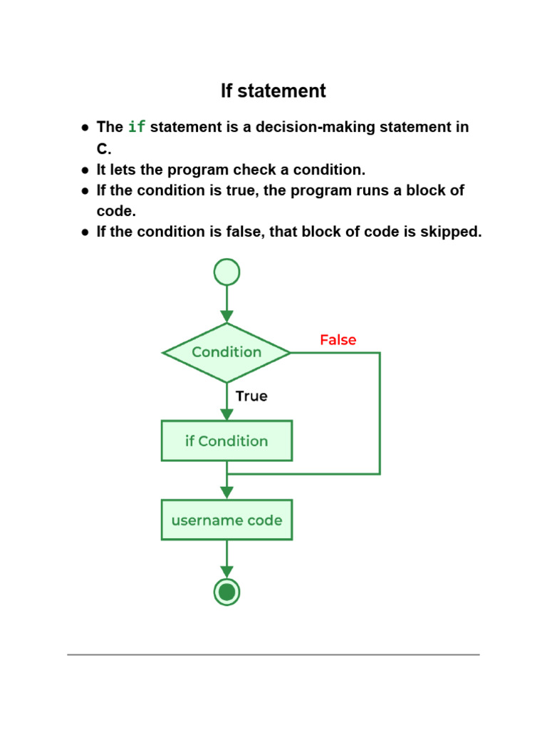 C If Statement Basics and Examples | PDF | Computer Science | Software ...
