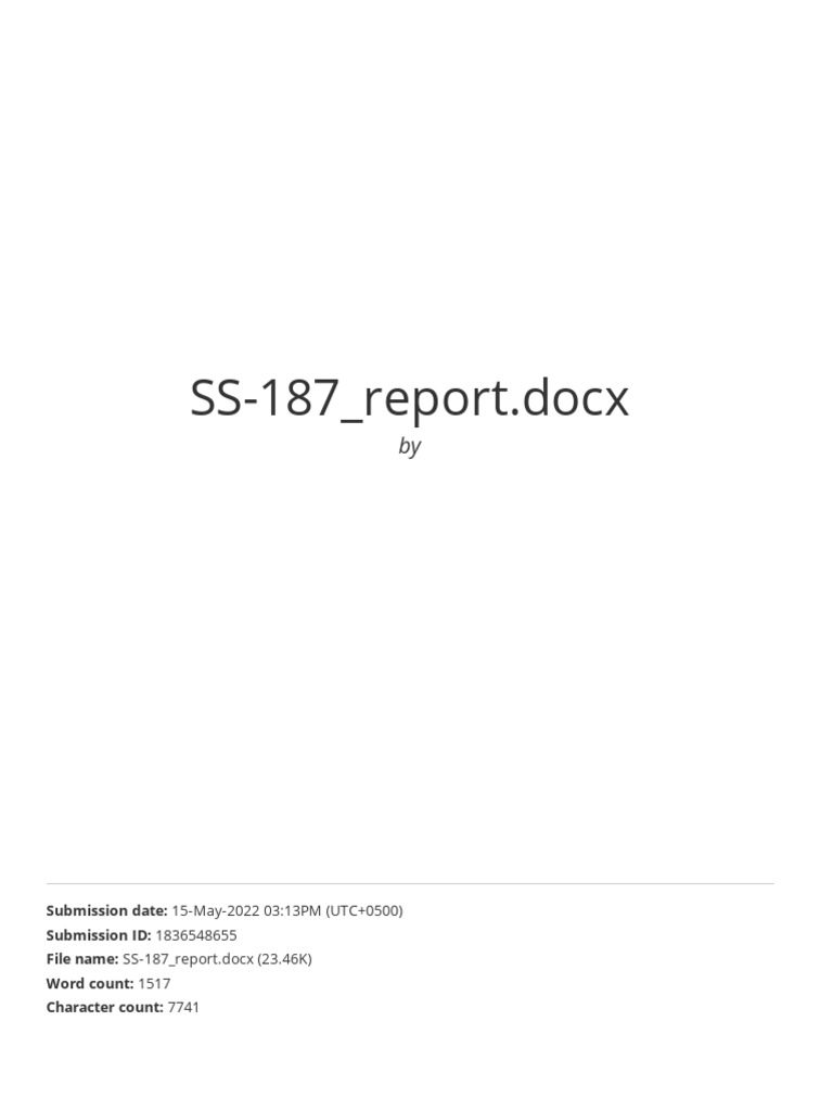 SS-187 Report: Originality and Sources Analysis | PDF