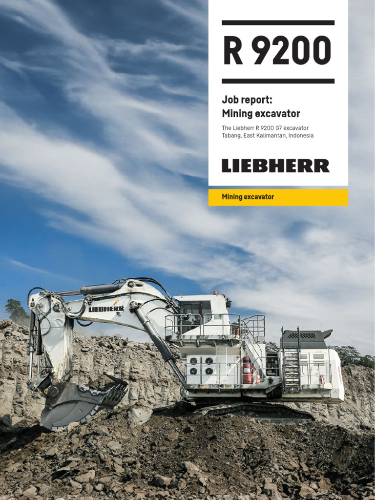 Liebherr R 9200 Excavator Job Report | PDF | Fuel Economy In Automobiles