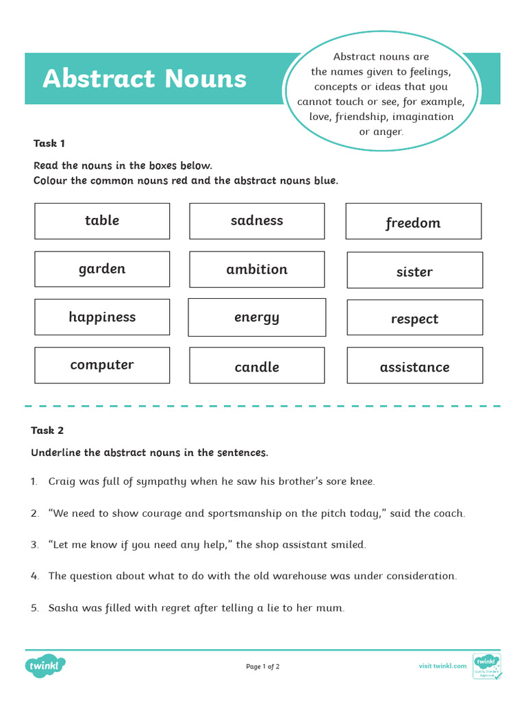 Understanding Abstract Nouns | PDF
