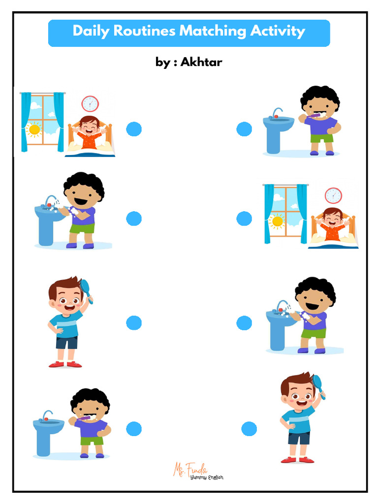Daily Routines Matching Activity | PDF