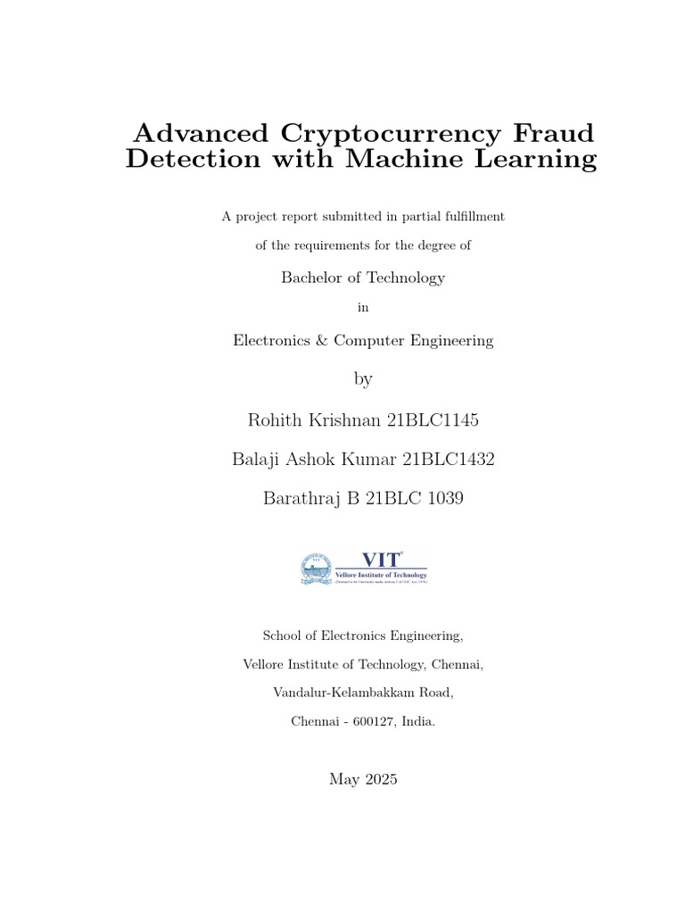 Machine Learning for Crypto Fraud Detection | PDF | Cluster Analysis ...