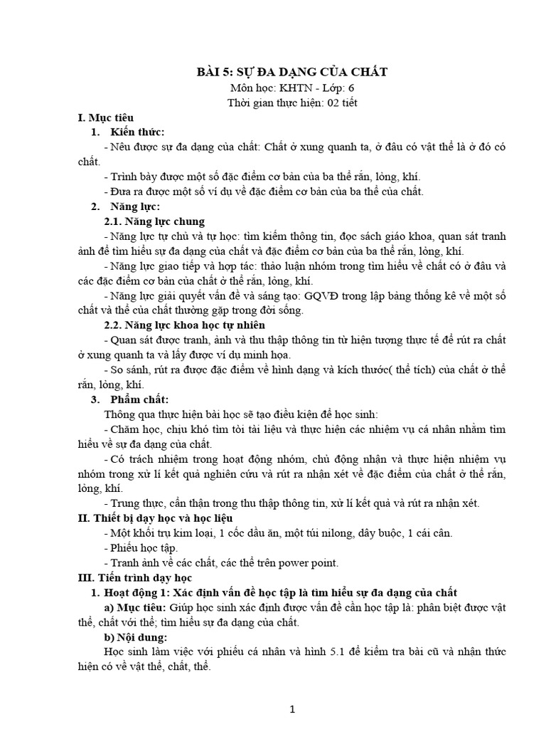 CD - cd3 - Bai 5 - Su Da Dang Cua Chat | PDF