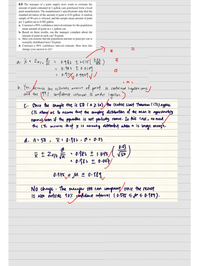 Confidence Intervals and Sample Sizes | PDF