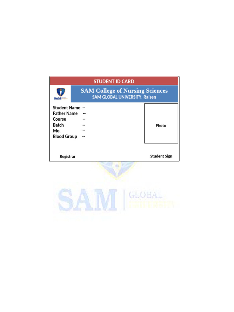 Student Id Card Format | PDF