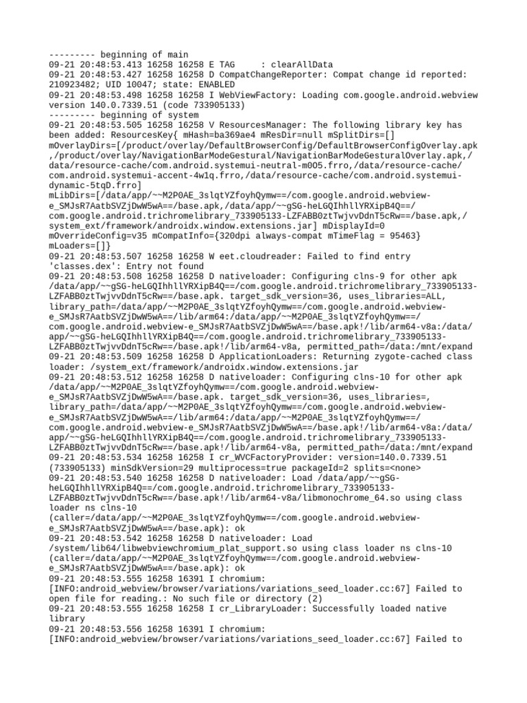 Android WebView Log Analysis | PDF | Java (Programming Language ...