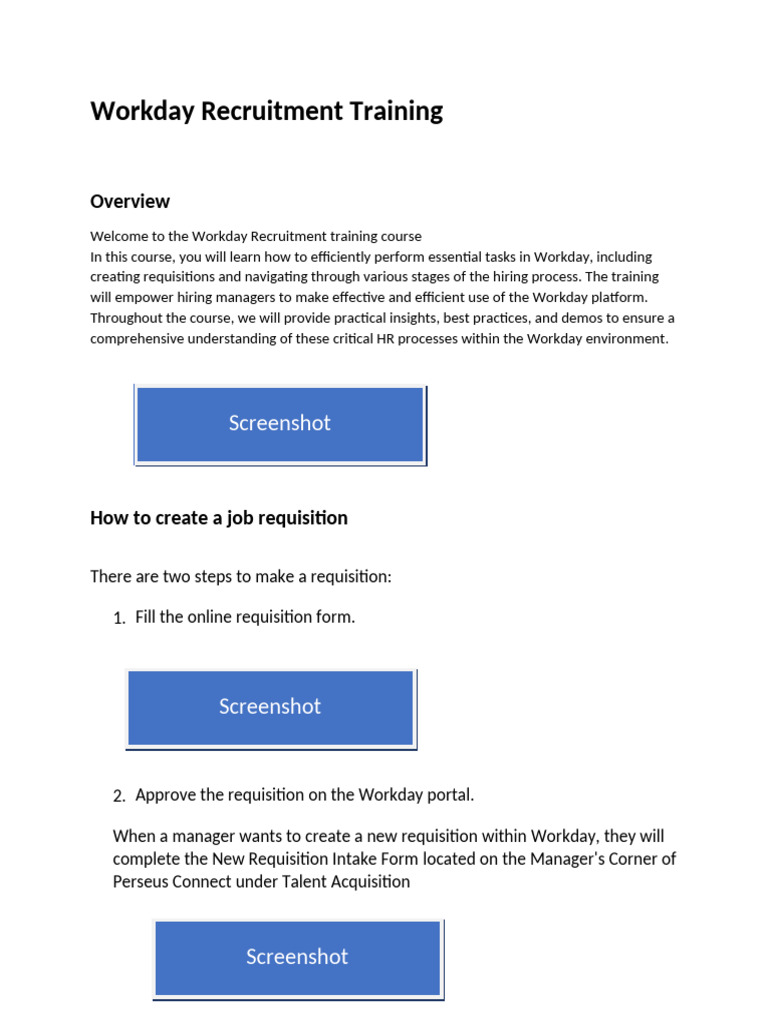 Workday Recruitment Training Guide | PDF | Recruitment | Employment