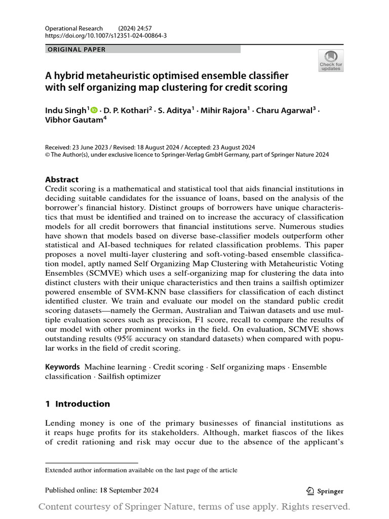 Hybrid Ensemble Classifier for Credit Scoring | PDF | Machine Learning ...