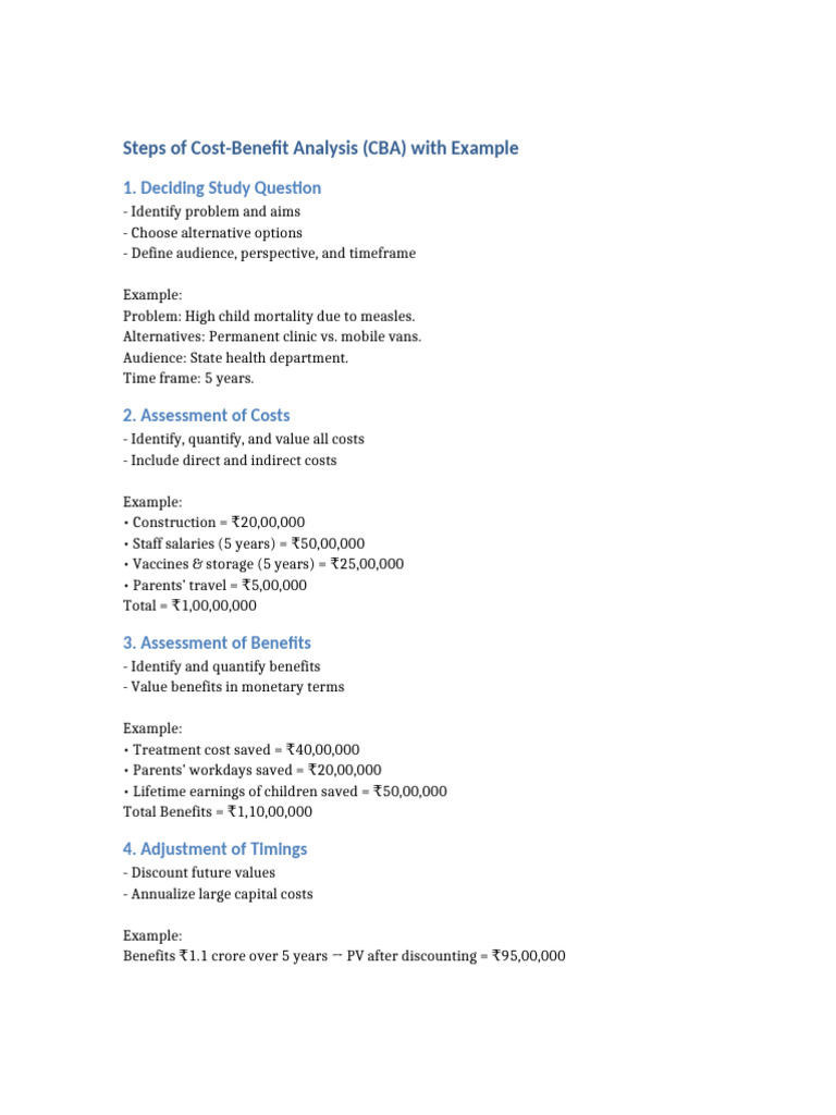Cost-Benefit Analysis Steps Explained | PDF