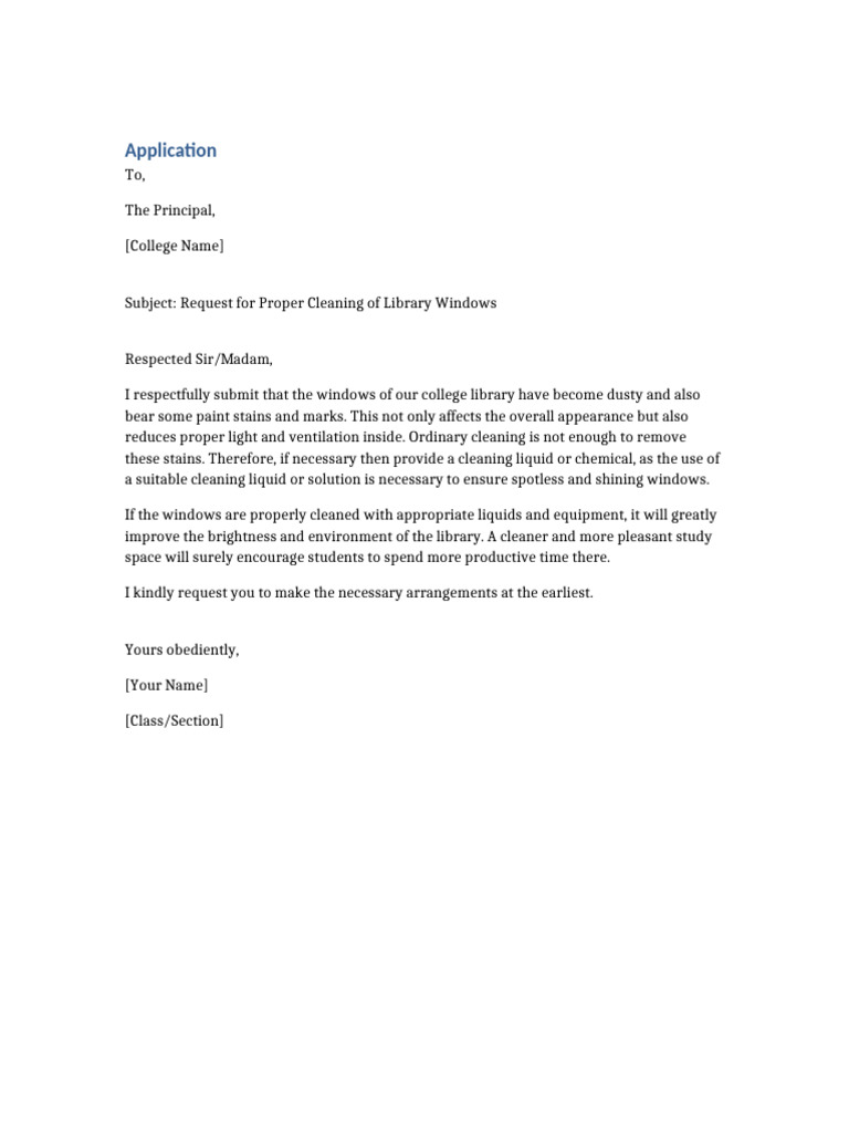Request for Library Window Cleaning | PDF
