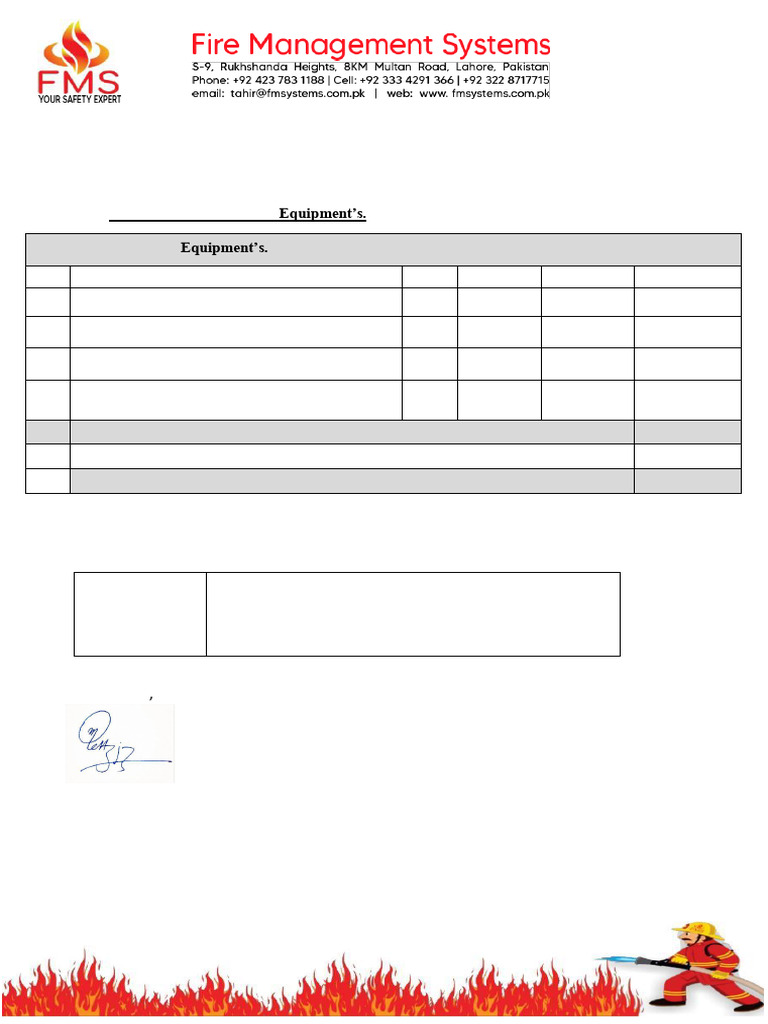 Quotation of Fire Safety Equipment For The University of Lahore | PDF