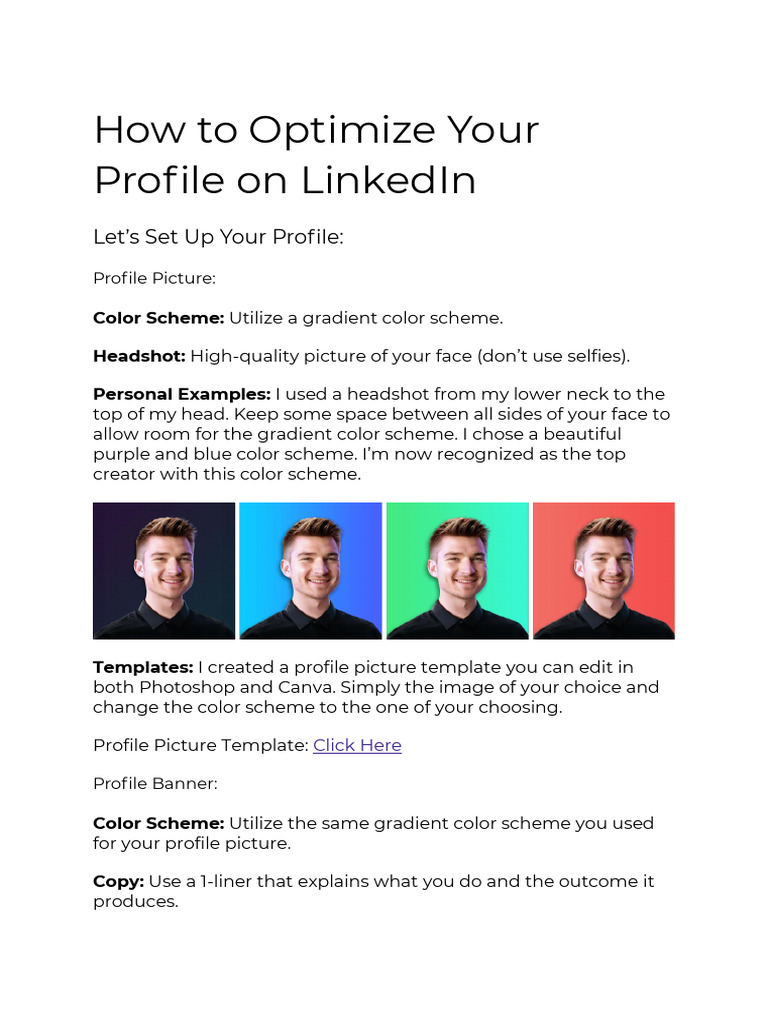 How To Optimize Your Profile On LinkedIn | PDF | World Wide Web ...