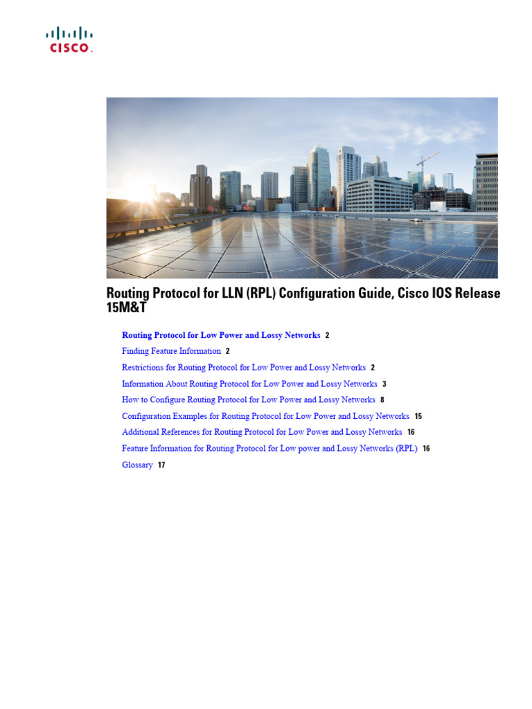 RPL Configuration Guide for Cisco IOS | PDF | Routing | Computer Network