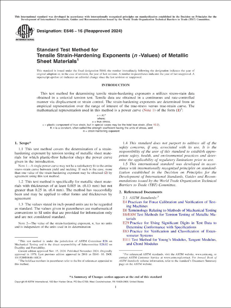 Astm E646-16 (2024) | PDF