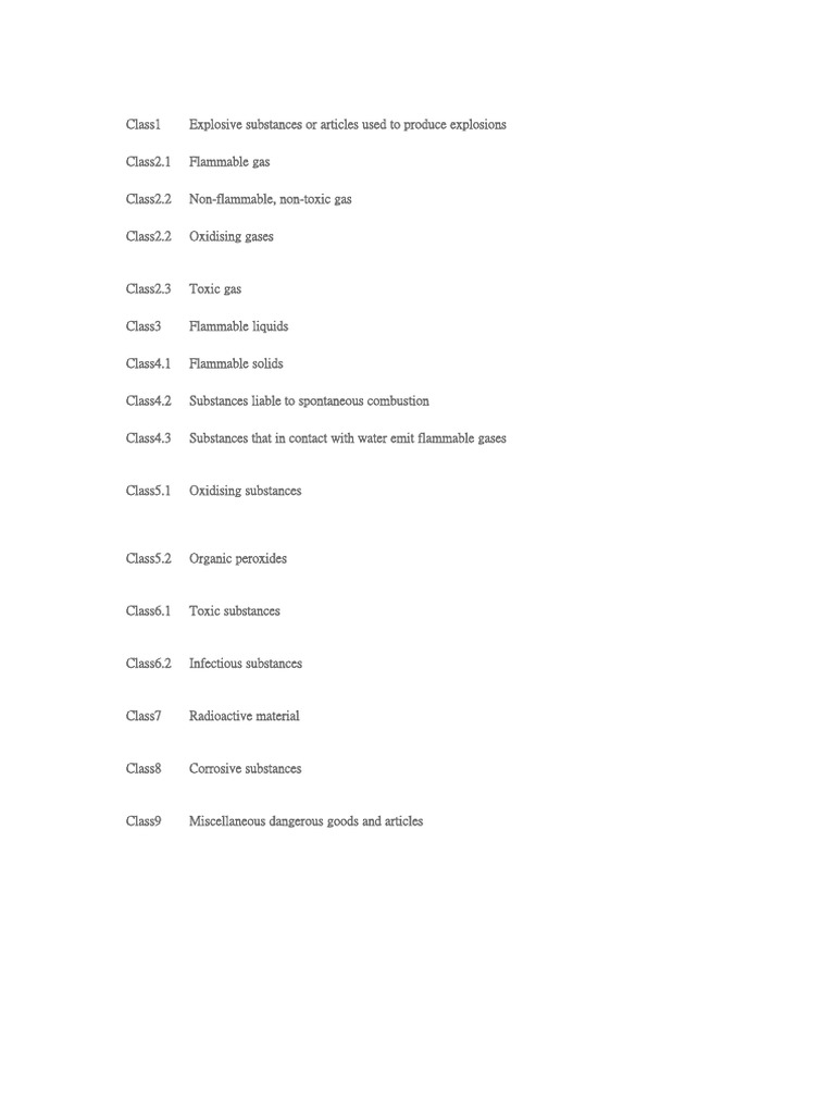 Dangerous Goods Classification Guide | PDF | Dangerous Goods | Combustion