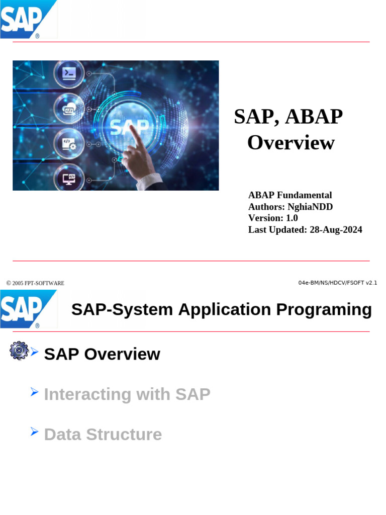 ABAP Fundamentals Overview | PDF | Sap Se | Computer Programming