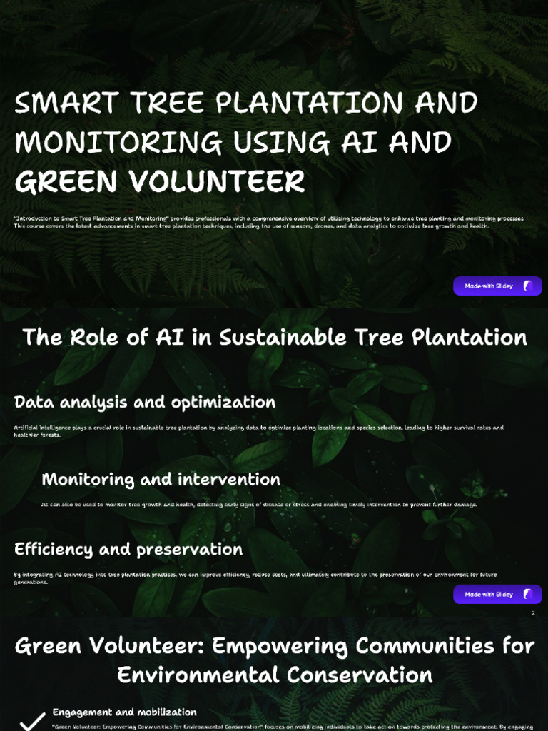 Smart Tree Plantation and Monitoring USING AI and Green Volunteer | PDF