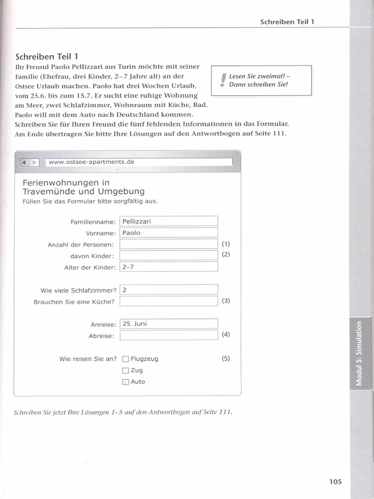 A1 Goethe Prüfung 3 Schreiben | PDF