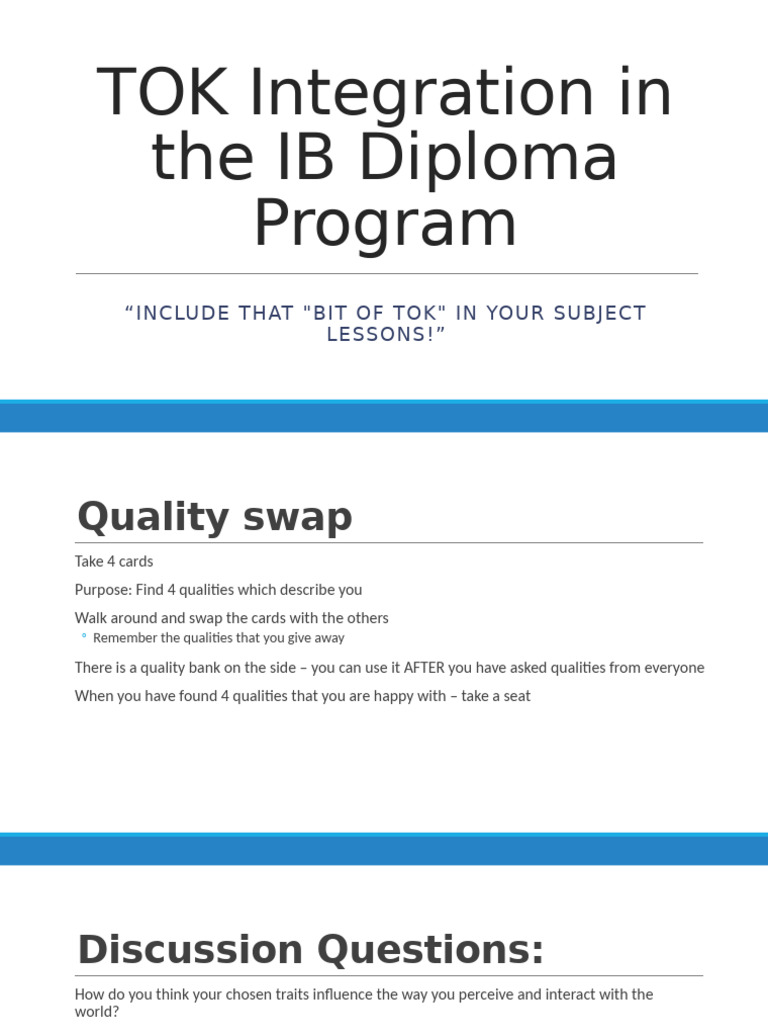 Integrating TOK in IB Diploma Lessons | PDF | Knowledge | Science