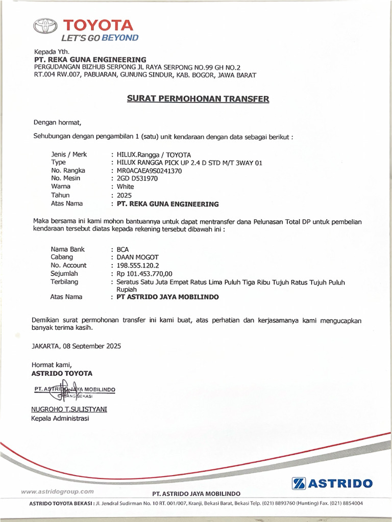 SP Transfer PT RGE | PDF