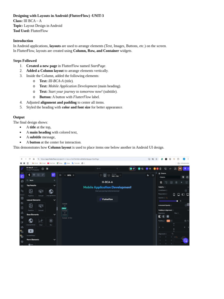 Designing With Layouts in Android | PDF