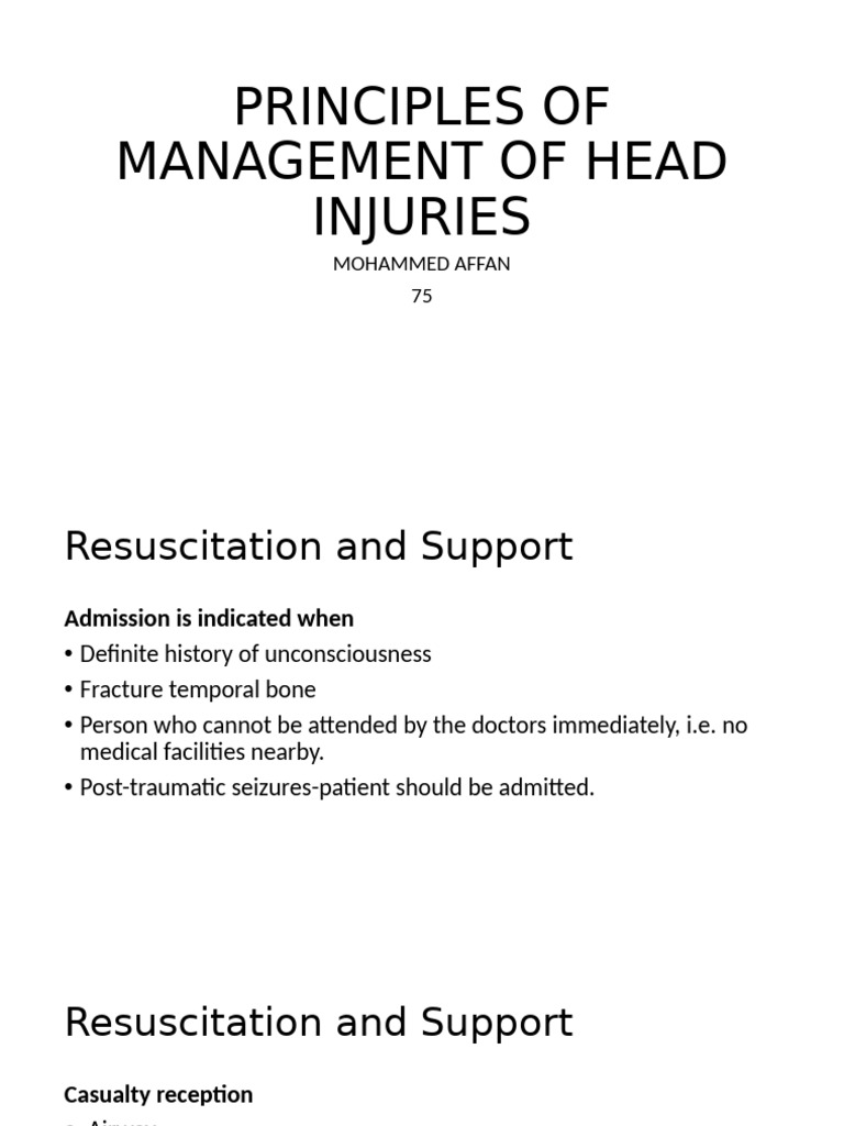 Management of Head Injuries Guide | PDF