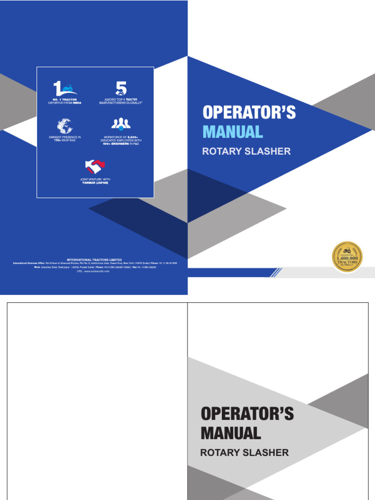 Rotary Slasher Operator's Manual | PDF | Tractor | Safety