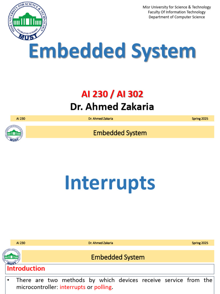 Understanding Interrupts in Embedded Systems | PDF | Microcontroller ...