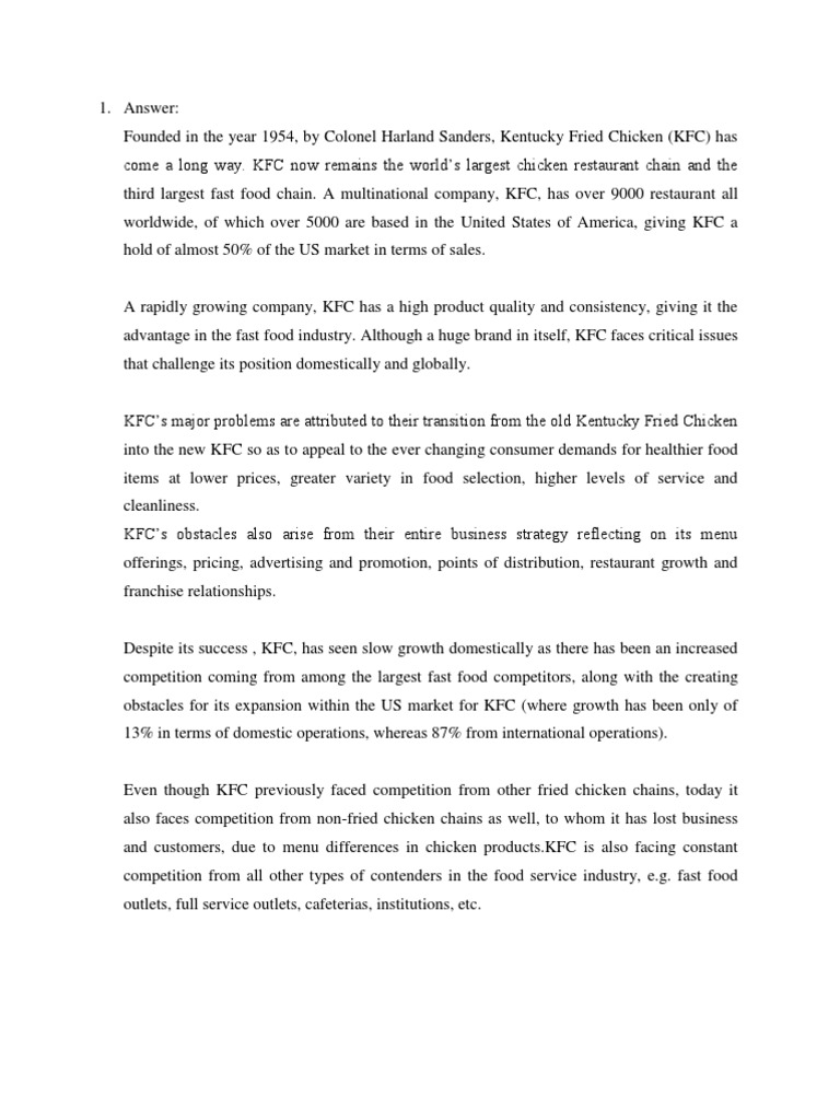 KFC | PDF | Fast Food Restaurants | Fast Food