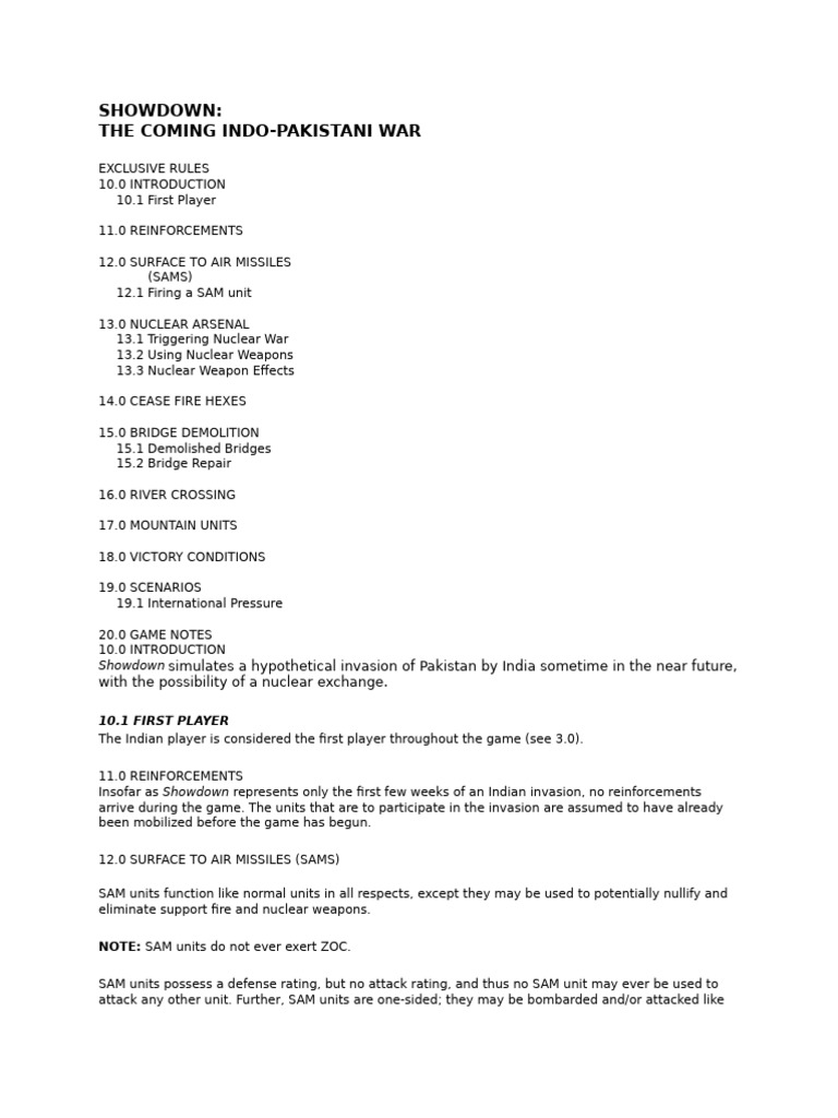 Showdown v4 Errata in Red | PDF | Nuclear Warfare | Pakistan Armed Forces