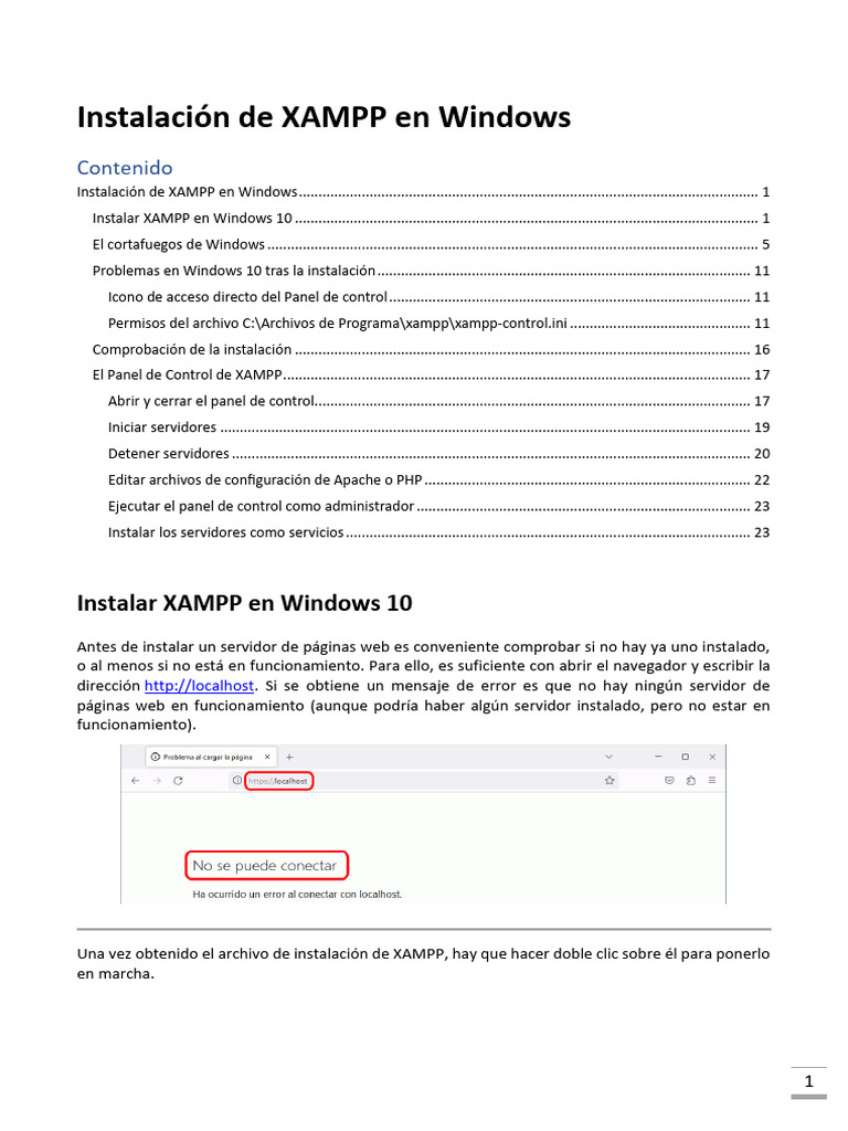 Instalación de XAMPP en Windows 10 | PDF | Cortafuegos (informática ...