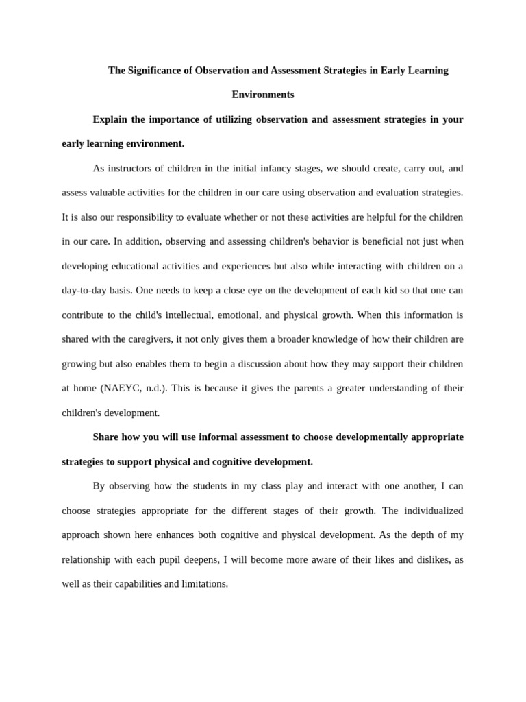 Importance of Observation in Early Learning | PDF | Learning | Cognition