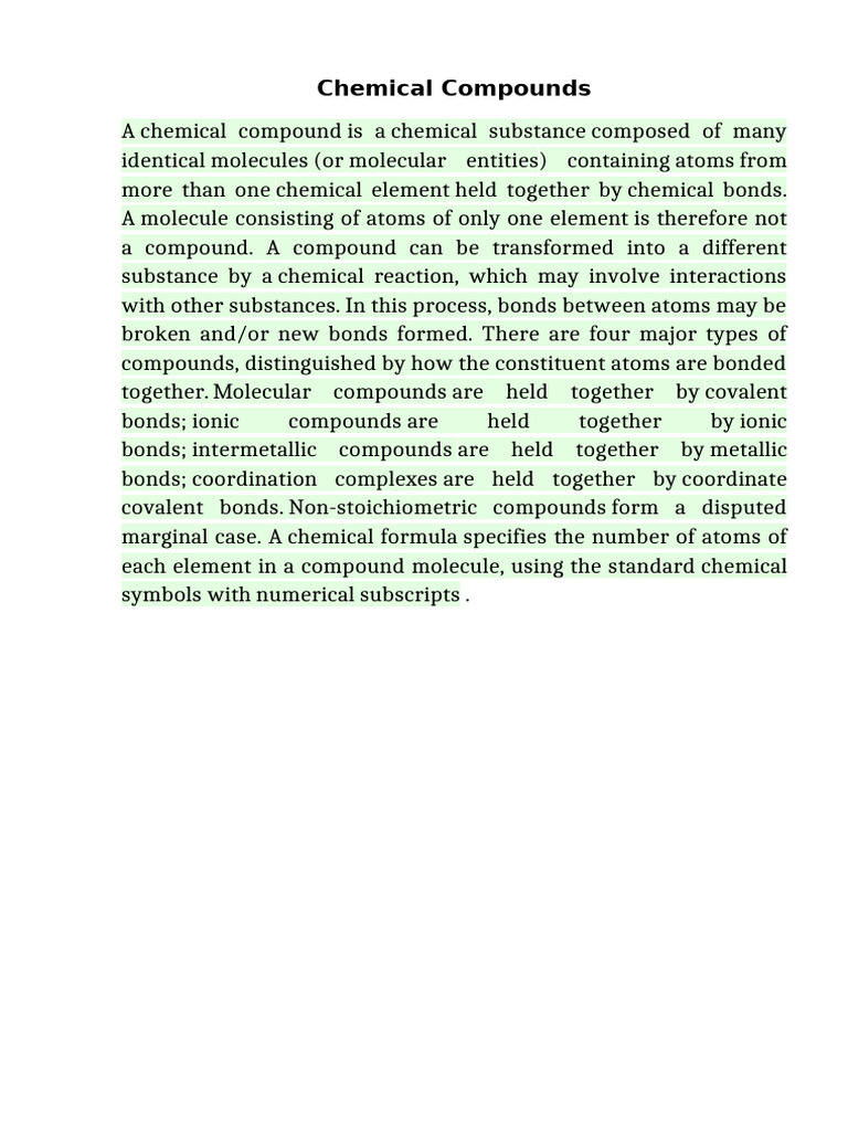 Chemical Compounds | PDF
