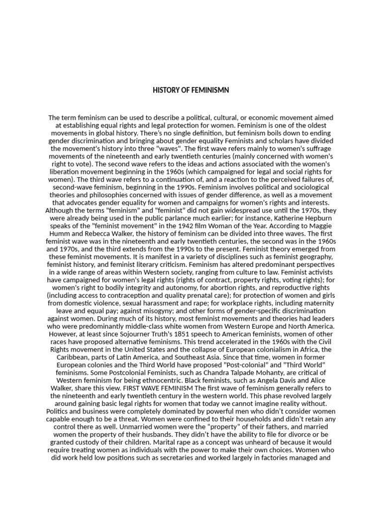 Overview of Feminism's Historical Waves | PDF | Gender Studies | Feminism