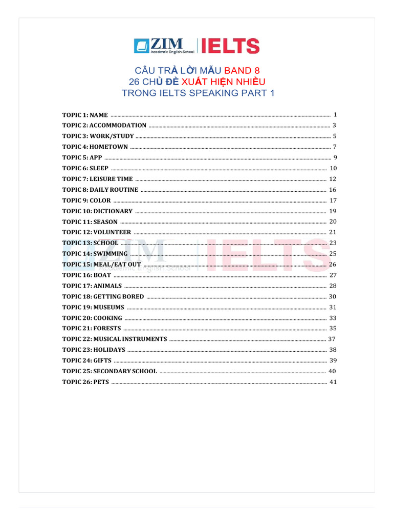 IELTS Speaking Part 1 Sample Answers | PDF | Volunteering | Hanoi