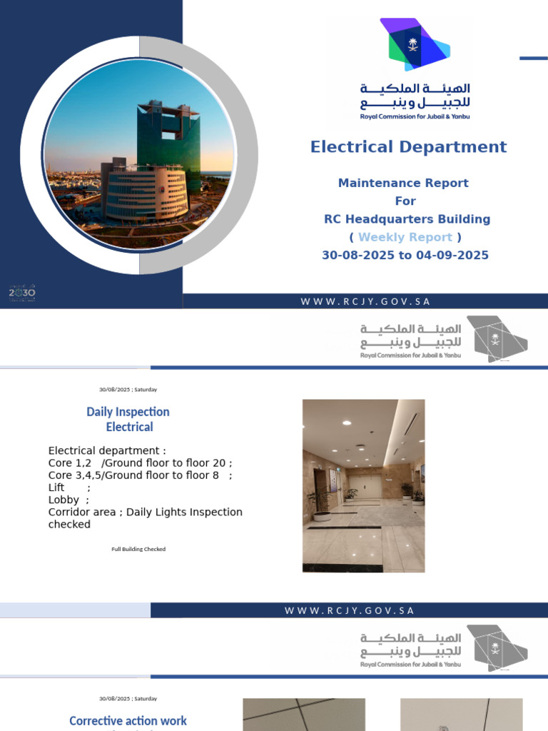 Weekly Electrical Maintenance Report | PDF | Building Engineering