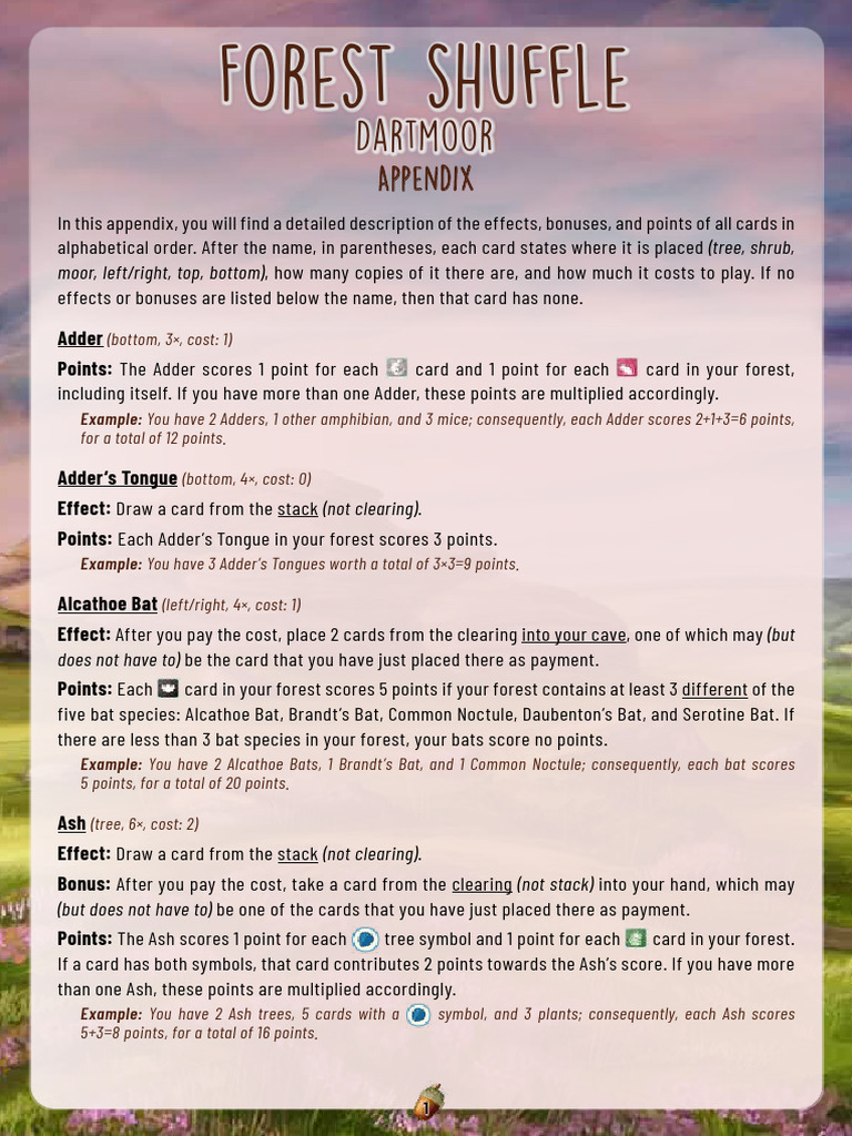 Dartmoor Forest Shuffle Rules | PDF | Zoology