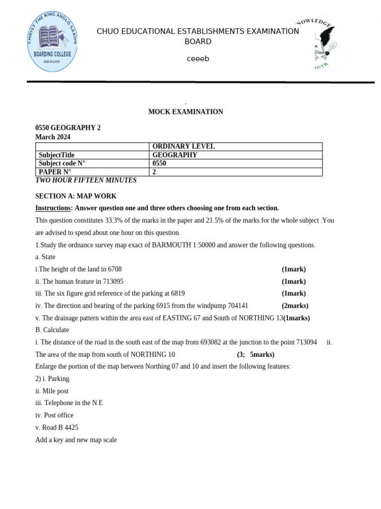 GCE O Level Geography Paper 2 Guide | PDF | Cameroon | Geography
