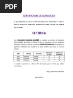 FORMATO MODELO EJEMPLO Carta de Buena Conducta