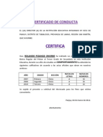 Certificado de Conducta