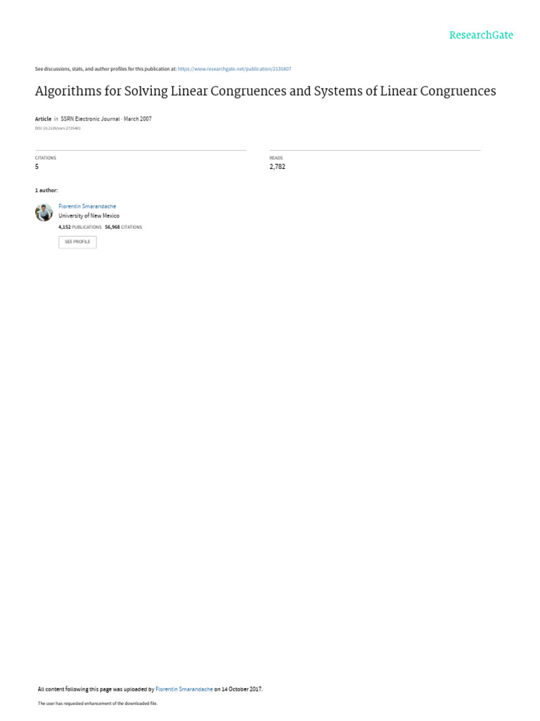 Linear Congruences Solution Methods | PDF | Mathematical Objects ...