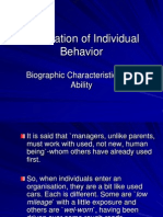 Foundation of Individual Behavior: Biographic Characteristics and Ability